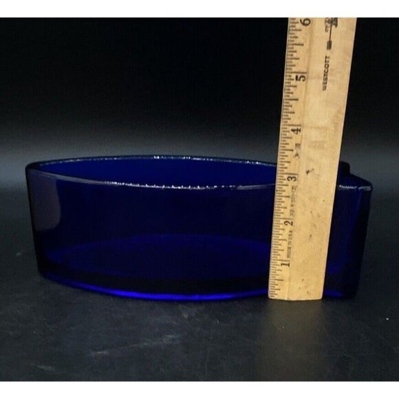 Cobalt Blue Fish 8” Serving Dish Vintage - Picture 8 of 12